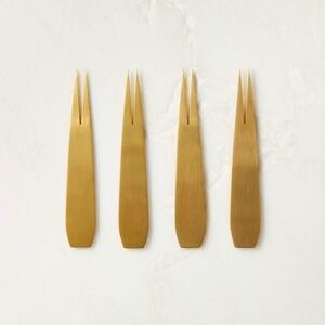 Cb2 piton gold cocktail forks set of 4